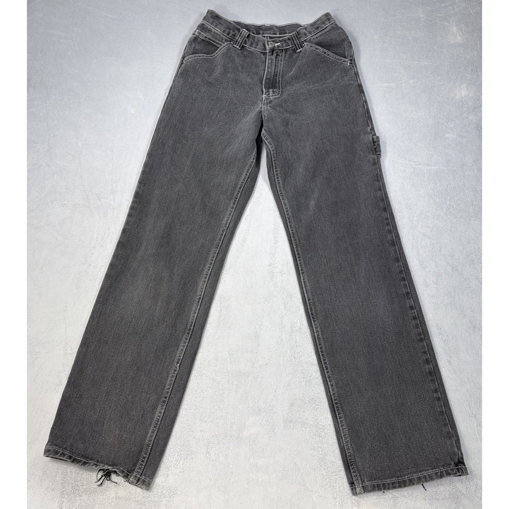 John Galt Carpenter Jeans Womens S‎ Black Mid Rise Straight Leg Y2K Baggy